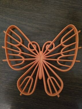 Vintage Burwood 1970s Butterfly-Shaped Orange Art